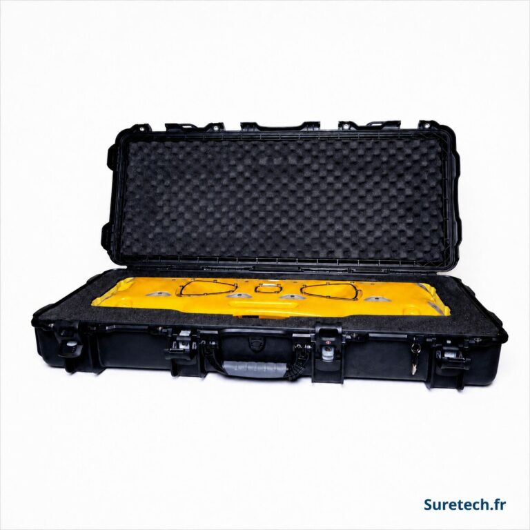 Scanner d’inspection sous véhicule dans son caisson de transport
